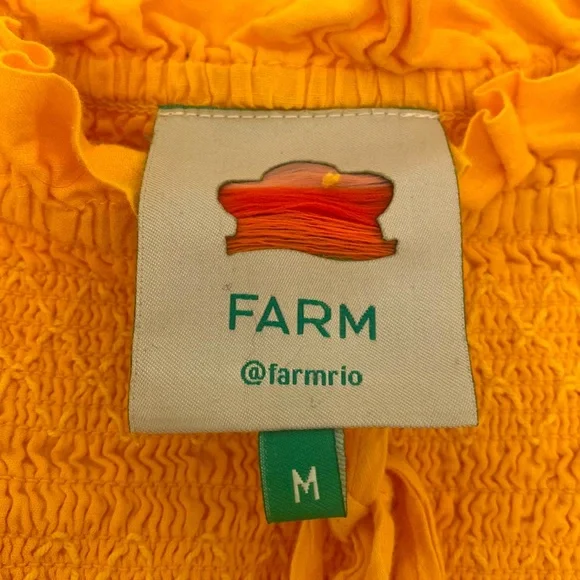 FARM Rio | medium | Yellow 3D Pineapple Tiered Midi Dress - Picture 4 of 6